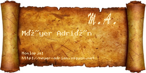 Máyer Adrián névjegykártya